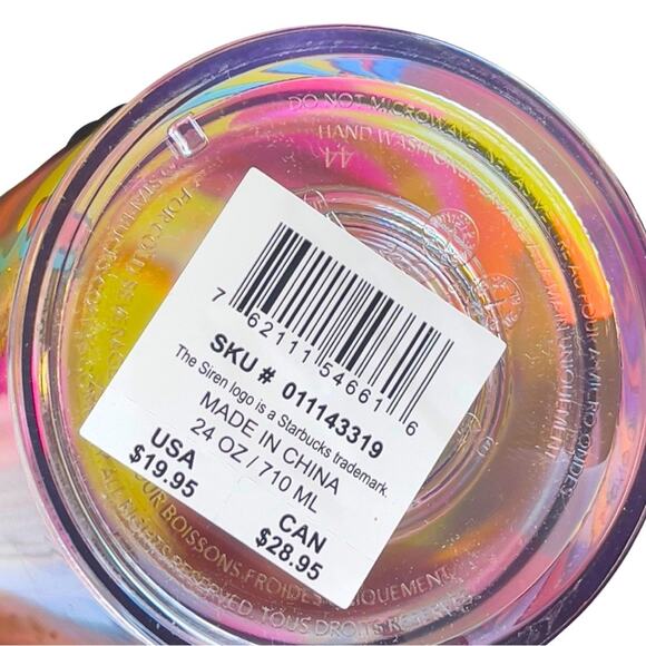 NWT Starbucks Glitter Double-Walled Cold Cup - Pride 2023 Tim Singleton - 24 oz - Picture 8 of 8